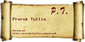 Prorok Tullia névjegykártya
